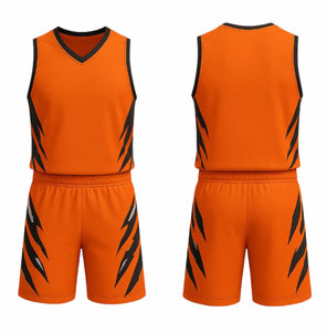 Ensemble de maillot et short de basketball pour homme, imprimé sublimé effet gouttelettes, sans manches, en polyester respirant et anti-transpiration. - Product Image 3
