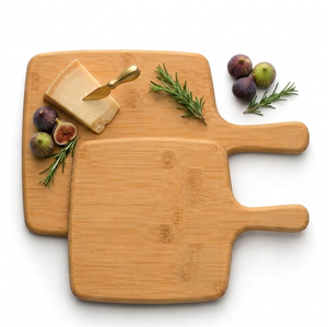 Sustainable Laminated Bamboo Square <b>Shelving</b> Board and Chopping Block Set with Handle 2 Boards Dishwasher Safe LAVIHEXCO - Product Image 2
