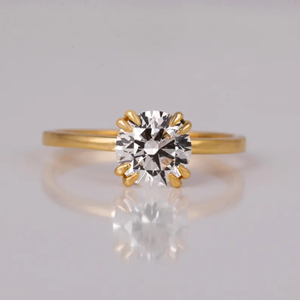 Bague de fiançailles en diamant rond de 2 carats cultivé en laboratoire, or blanc, certifiée IGI, bijoux de luxe unisexe, cadeau de fête - Product Image 1