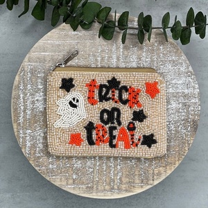 Trick or Treat Candy Corn Beaded <b>Coin</b> Purse Handmade Halloween Bead Zipper Wallet Fall <b>Pouch</b> Multi-Purpose Storage <b>Coin</b> Purses - Product Image 3