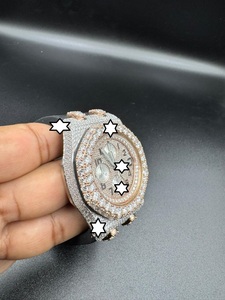 Reloj Deportivo de Lujo ZAWO Personalizado, Unisex, Estilo Hip Hop Vintage, Acero Inoxidable, Diamantes Moissanite Tallados, Cristal Analógico Único, Moderno - Product Image 5