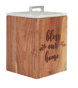 Recipiente Redondo de Madera para Té, Caja de Almacenamiento de Té Portátil de Madera con Tapa, Contenedor de Granos de Café Hecho a Mano, Botella Utilitaria - Product Image 5