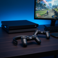 5.0 PS4 Denetleyicisi için Kablosuz Oyun Kulaklığı ENC Gürültü Önleyici Düşük Gecikmeli Stereo Ses Eller Serbest Mikrofon Kulak Kancası