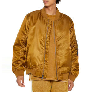 Varsity Jacket Manufacturer Custom Shiny Varsity Collar Long Sleeve Zip up Oversized Blank Bomber Jacket for Men - Product Image 1