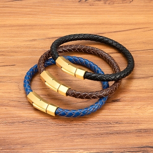 MenneM Bracciale Elegante in Pelle Intrecciata in Acciaio Inossidabile 316L, Bracciale Personalizzato <span class=keywords><strong>Amitie</strong></span> per Donna e Uomo, Produttore RTS - Product Image 4