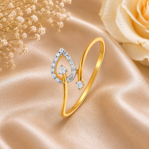 Bague de fiançailles en diamant cultivé en laboratoire inspirée des feuilles pour femmes en or 10K 14K 18K ou en argent 925 935 - Product Image 1