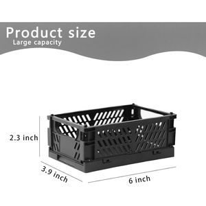2-Pack Mini Foldable <b>Plastic</b> Storage <b>Baskets</b> for Home Kitchen Bedroom Bathroom Office Organization Offi Mini <b>Plastic</b> <b>Baskets</b> - Product Image 3