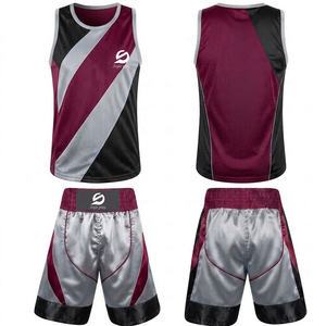 Uniformes de Boxeo de Satén de Poliéster de Alta Calidad con Logotipo Personalizado, Conjunto de Uniformes de Boxeo para Adultos en Venta en Línea - Product Image 1