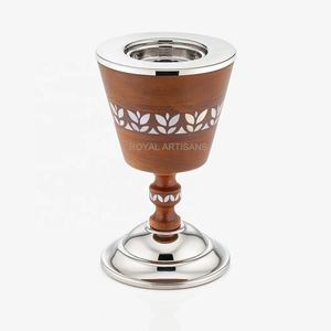 ROYAL ARTISANS Brûleur de Bakhoor en bois d'acacia de luxe, fait main, porte-encens arabe Oud, diffuseur d'aromathérapie, cadeau pour Ramadan et l'Aïd - Product Image 1