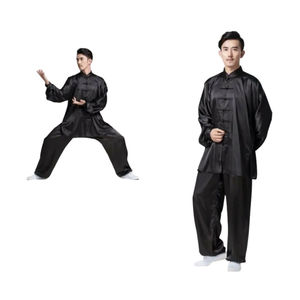Conjuntos de Uniformes de Kung Fu Negros Personalizados para Estudiantes, Elásticos, Transpirables, Duraderos, Ligeros y de Secado Rápido para Entrenamiento de Artes Marciales - Product Image 4