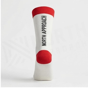 Chaussettes de sport pour hommes, blanches avec bordure rouge, respirantes, pour la course à pied, saison estivale - Product Image 2
