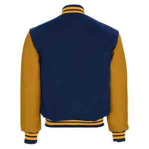 Chaqueta universitaria de béisbol ligera de primera calidad para hombre, ropa informal, logotipo personalizado, color azul marino, chaqueta universitaria unisex. - Product Image 2