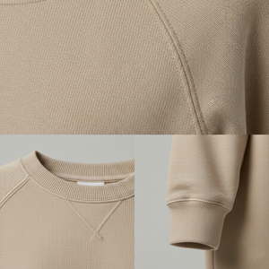 Sudadera de mujer personalizada de invierno, de tejido grueso de 500 g/m², de felpa francesa color avena, corte holgado, oversize, minimalista, de algodón liso. - Product Image 6