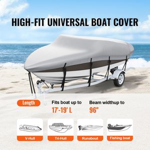 Telo Copribarca Impermeabile Rimorchiabile 17FT 19FT in Oxford PU Grado Marino 600D Nuovo con Fibbia per Copertura Motore - Product Image 2