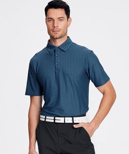 <b>Men's</b> Bubble Jacquard Polo <b>Shirt</b> Super <b>Stretch</b> Short Sleeve Polo <b>Shirts</b> for <b>Men</b> - Product Image 2