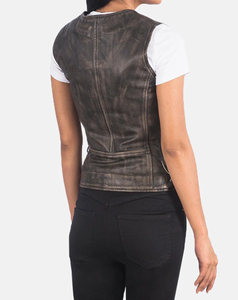 Veste Courte Sans Manches Femme en Modal Bordeaux Style Motard Respirante Coupe-Vent avec Poches – Collection Hiver – Grande Vente - Product Image 2