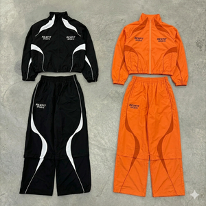 Wholesale Hooded Windbreaker Sports Set Lightweight Track Apparel Supplier Custom Made Design Hooded Windbreaker Tracksuit - Product Image 4