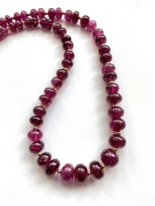 Collar de Turmalina Rubelita Natural de 163.00 Quilates, Joyería Fina Natural para la Elaboración de Joyas Finas, Cuentas de Piedras Preciosas - Product Image 3