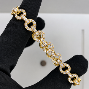 Bracelet Classique en Or Jaune de Haute Qualité avec Diamants Véritables, 3.00 TCW, Coupe Poire, Certifié IGI, Pureté VS-SI – Vente en Gros - Product Image 1