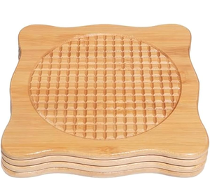 Wood <b>Trivet</b> Fish Shape Natural Wooden Square <b>Trivet</b> 10mm Thick Wood <b>Trivets</b> Modern Design - Product Image 5