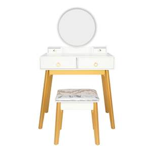 Lámpara de Dormitorio de Lujo con Luz Ajustable XH, Tocador de Madera Real Simple para Maquillaje, Tres Opciones de Color - Product Image 5