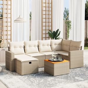 Ensemble de canapés de patio beige et blanc crème pour jardin, pour l'amusement en plein air - Product Image 1