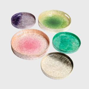 Bandeja de Servir Única con Incrustaciones de Madreperla Ombre Capiz, Moderna, Impermeable, con Acabado Lacado, Color Personalizado para Baño, Hecha en Vietnam - Product Image 4