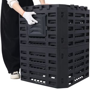 Composter da Giardino Grande da 90 Galloni (340 Litri) a Forma di Foglia in Plastica Riciclata, Facile da Montare per Terreno Fertile - Product Image 4