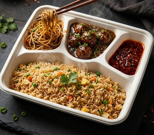 Bandeja de comida desechable ecológica de 4 compartimentos - Product Image 2