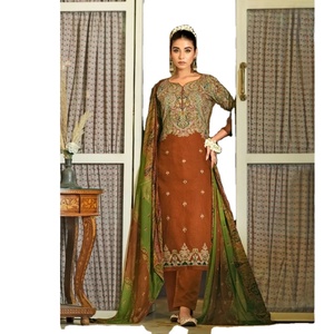Rayon Exclusive Designer Print with Handwork Women's Kurti and Salwar with Dupatta Nazneen <b>Chiffon</b> Print - Product Image 1
