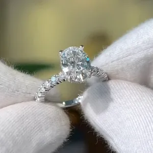 Moissanite Engagement <b>Ring</b> 925 Sterling Silver Wedding <b>Ring</b> Women Luxury <b>Diamond</b> Alternative Bridal Jewelry Gift - Product Image 1