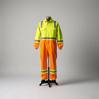 Combinaison de travail unisexe haute visibilité respirante certifiée CE, orange et jaune avec bandes réfléchissantes, uniforme de sécurité