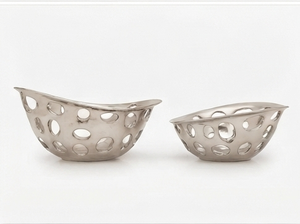 Hot Vantage Bol de fruits en aluminium nickelé de luxe moderne et luxueux au look haut de gamme pour la cuisine et la décoration de la maison - Product Image 3