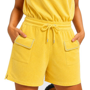Shorts de sport respirants en coton à taille basse pour femmes, avec impression de logo personnalisé, pour la course à pied – Nouvelle collection de shorts de sport tendance pour femmes - Product Image 1