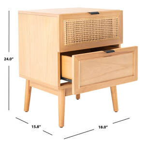 Neruda 2 Drawer Rattan <b>Nightstand</b> Stylish and Practical Bedroom Furniture - Product Image 5