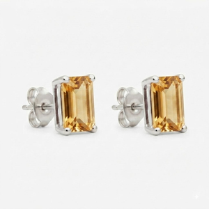 Pendientes de Plata de Ley al por Mayor con Circonitas Cúbicas de Corte Esmeralda, Bañados en Rodio, Románticos, para Regalo de Fiesta Infantil o Boda - Product Image 3