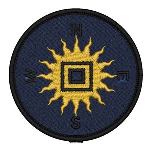 Parche Bordado Masónico Color Granate con Símbolo de Triángulo y Cuadrado Negros, Insignia Termoadhesiva con Simbolismo de la Francmasonería para Uniforme de Logia - Product Image 6