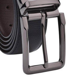 Ceintures en cuir véritable pour hommes, ceinture décontractée lisse pour pantalon, sangle de taille - Product Image 4
