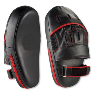 Mitaines de boxe en cuir de vachette, équipement d'entraînement durable, rouge et noir, toutes saisons - Product Image 1