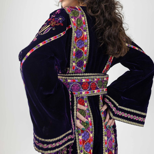 Robe Thobe Arabe Élégante en Lin pour Femme, Légère, Respirante, Modeste, Longueur Cheville, Imprimé Floral, Manches Longues, Coupe Ample - Product Image 5