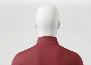 Haut tricoté rouge pour homme à col montant et fermeture éclair quart de tour, coupe droite, 100 % polyester, couleur unie, idéal pour l'automne, style formel - Product Image 5