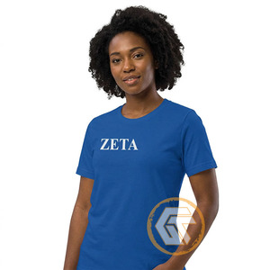 GREEK TREASURES เสื้อยืดสตรี Zeta Phi Beta Sorority ลำลองคุณภาพสูง O-Neck ระบายอากาศได้ดีปักลายผ้าฝ้าย 100% - Product Image 4