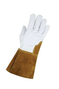 Leather Safety Gloves 14 Inch Heat Resistant Anti-Heat Abrasion Resistance Elastic Wristlet Cowhide Material Anti-Vibration - Product Image 3