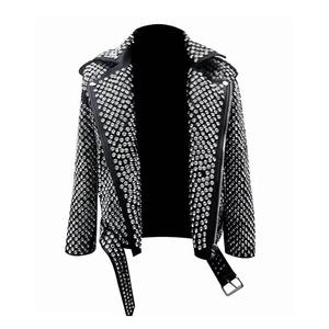 Blouson en cuir style rock punk à col montant de haute qualité pour homme 2026 – Élégant, enduit, style motard, personnalisable avec fermeture éclair avant - Product Image 5