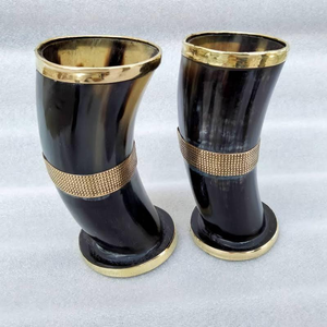 Vaso de Cerveza Vikingo Ecológico Hecho a Mano con Diseño de Ágata de Cuerno Corto, Técnica Pulida de Cuerno de Búfalo Auténtico, Tapa Nueva para Café - Product Image 6