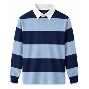 Camiseta de Rugby de Manga Larga, 100% Algodón, Transpirable, con Rayas, Tejido de Punto, Diseño Personalizado, Secado Rápido, Cuello Polo - Product Image 6