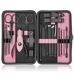 Juego de Manicura Profesional de Lujo de 18 Piezas, Juego de Cortaúñas 5 en 1 de Acero Inoxidable, Kit de Cuidado Personal para Bebés y Adultos, Portátil y Duradero para Viajes - Product Image 1