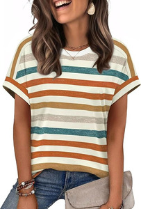 Blusas de Diseño con Logotipo Personalizado para Mujer, Ropa de Verano, Camisetas de Manga Corta Dolman, Moda 2026, Cuello en V - Product Image 3