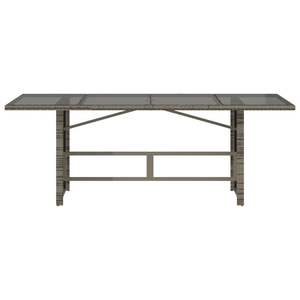 Mesa de Jardín de Ratán PE Gris con Acero con Recubrimiento en Polvo y Tapa de Vidrio Templado - Product Image 4