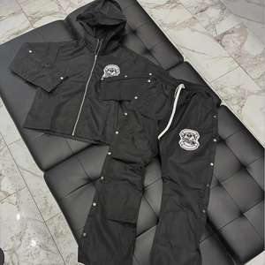 Conjunto Deportivo de Dos Piezas para Hombre, Chaqueta Cortavientos de Nailon para Gimnasio y Fitness, Trajes de Entrenamiento Personalizados y Profesionales - Product Image 1